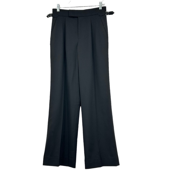NEW  Everlane The ’80s Italian Wool Wide Leg Pants in Black Side Buckles Size 2 - Picture 4 of 11